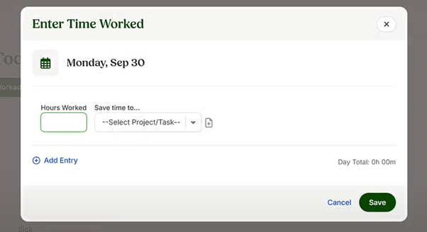 bamboohr enter worked hours