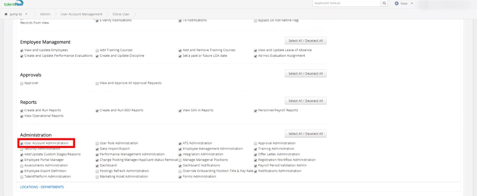 TalentReef Administration