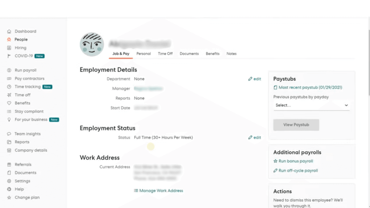 employee details